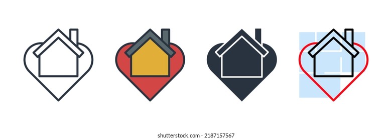 Dream House Icon Logo Vector Illustration. Love And House Symbol Template For Graphic And Web Design Collection