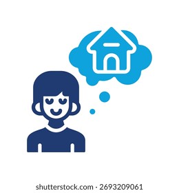 Icono de la casa de ensueño Ilustración vectorial mixta