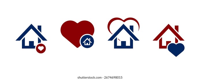Casa de ensueño icono Ilustración vectorial. Casa con amor en concepto de estilo plano - Vector de valores.