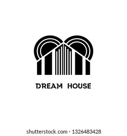 Dream house logo design, creative design, cover music, poster, event, brand, identity, company, campaign, vector.