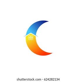 Dream House in the Moon Logo Template