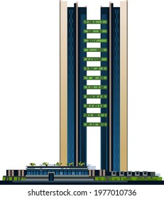 Dream Hub Building Isolated. Future trends illustration vector