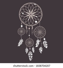 dream hunters vector illustration in boho art style