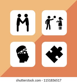 dream icon. 4 dream set with head, men couple, children and child vector icons for web and mobile app