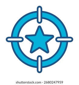 Dream Icon In Blue Monochrome Flat Design, Vector Illustration