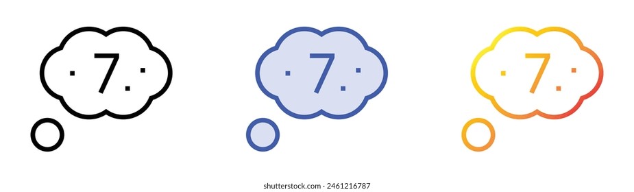 icono de ensueño. Diseño de estilo de relleno lineal, azul y degradado aislado sobre fondo blanco