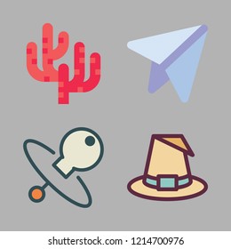 dream icon set. vector set about witch, paper plane, pacifier and coral icons set.