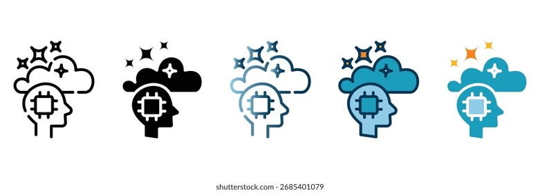 Icono de intérprete de sueños colección de estilo múltiple