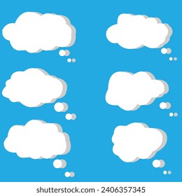 Dream isolated clouds collection . Simple flat style.