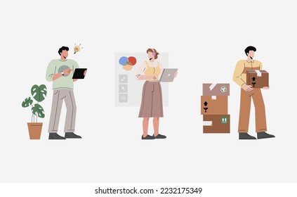 Dream Jobs vector in flat design