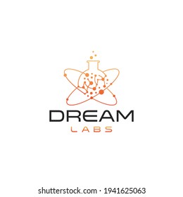 Dream labs logo design, chemical, bio organic, digital lab vector logo design