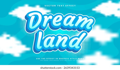 Dream Land 3d editable text effect Template Suitable for cloud theme