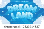 Dream Land cute fantasy Style 3d editable text effect Template