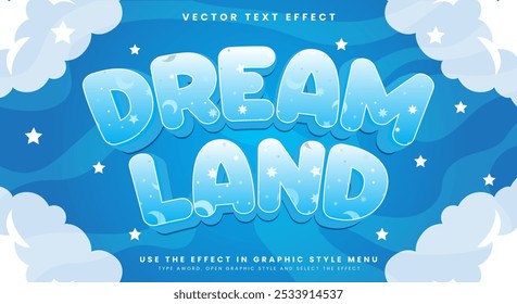 Dream Land niedliche Fantasie Stil 3D bearbeitbare Text-Effekt-Vorlage