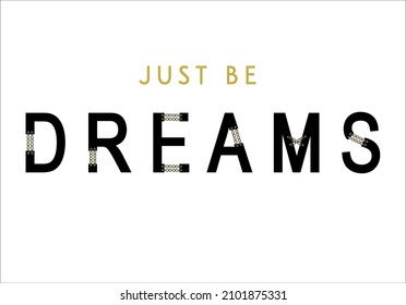 Dream lettering with chain detail vector design.T shirt messsage print