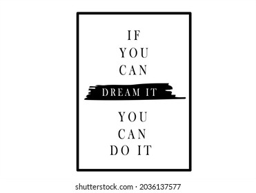 Vector de texto del slogan de la letra del sueño