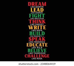Dream Like Martin Lead Like Harriet Fight, Black History Month SVG, Black History Quotes T-shirt, BHM T-shirt, African American Sayings, African American SVG File For Silhouette Cricut Cut Cutting svg