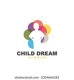 Dream Logo, Kid Dream Inspirational Design, Vector Reaching Star Fun Learning, Kids Dream Logo Templet