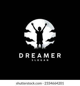 Dream Logo, Kid Dream Inspirational Design, Vector Reaching Star Fun Learning, Kids Dream Logo Templet