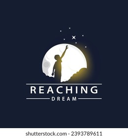 Dream Logo, Kids Dream Inspiration Design, Fun Learning Star Reach Vector, Kids Dream Logo Template