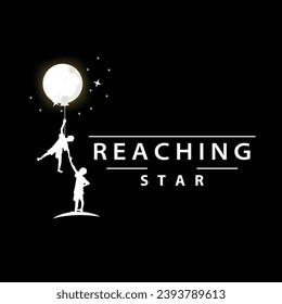 Dream Logo, Kids Dream Inspiration Design, Fun Learning Star Reach Vector, Kids Dream Logo Template