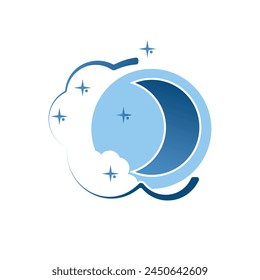 Dream logo moon and stars  concept