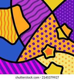 Dream lullaby star colorful retro pop art warhol style concept abstract background