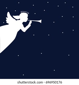 Dream. Night. Angel. Conceptual idea. Christmas time. Good night. Vector illustration. EPS 10