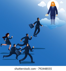 Dream on business concept illustration