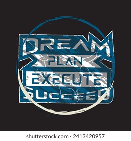 Plan de sueño ejecutar citas exitosas motivacionales e inspiradoras letras tipografía diseño de camisetas