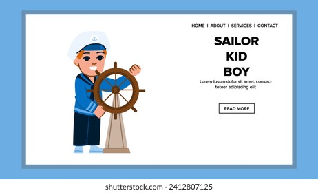 dream sailor kid boy vector. play adventure, ship vintage, child toy dream sailor kid boy web flat cartoon illustration