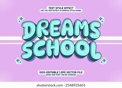 Dream School Text Effect Editable 3d Cartoon Style
