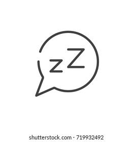 Dream Speech Bubble with Z letter line icon, outline vector sign, linear style pictogram isolated on white. Symbol, logo illustration. Editable stroke