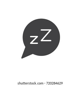 Dream Speech Bubble with Z letter icon vector, filled flat sign, solid pictogram isolated on white. Symbol, logo illustration.