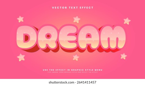 Dream Star Style 3d editable cute text effect template