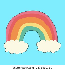 dream, sticker, rainbow, icon, children, cloud, badge,colourful, doodle, trendy, funny, art, cartoon, collection, illustration, retro, cute, decor, symbol, vector, flower child, nubes, 70s, buttons, c