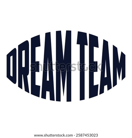 Dream team calligraphic text. Handwritten lettering illustration. Brush calligraphy style. Black inscription isolated on white background