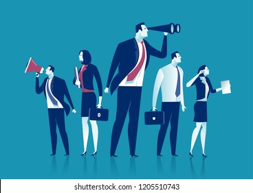 The Dream Team. Group of business persons working. Business vector concept illustration