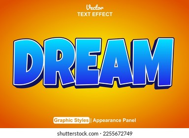 efecto de texto soñado con estilo gráfico y editable.