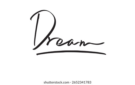 Sonho texto fonte caligrafia mão escrito lettering script preto cor objeto ícone sonho sonho céu feliz inspiração sucesso imaginação aspiração liberdade estilo de vida relaxamento sonho motivação arte