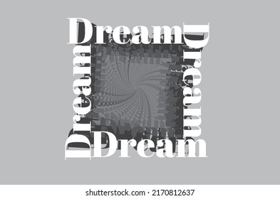 Dream Text With Spiral Effect Vector 