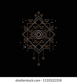 Dream trap, traditional ethnic symbol vector Illustration on a black background