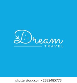 Dream travel logo design typography