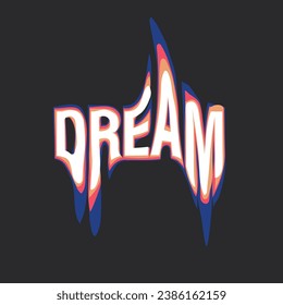 Dream Typography retro distorted colourful letter text  graphic design poster