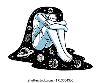 Dream in the universe illustration