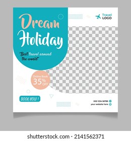 Dream vacation social media post template