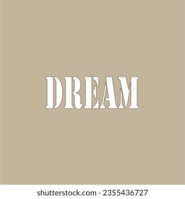 dream vintage vector word, evoking nature and calm. For printing on square format