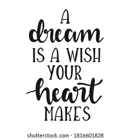 A dream is a wish your heart makes vector arts.