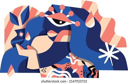 Dream Women Cubism Illustration stle for you design work
