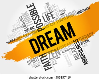 Dream word cloud collage, concept background